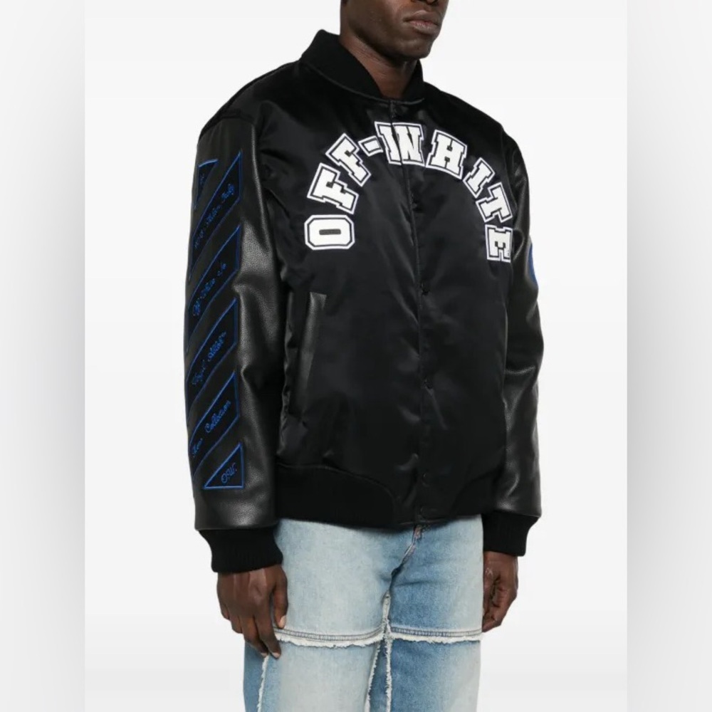 Authentic New Season Off-White Baseball Over varsity jacket